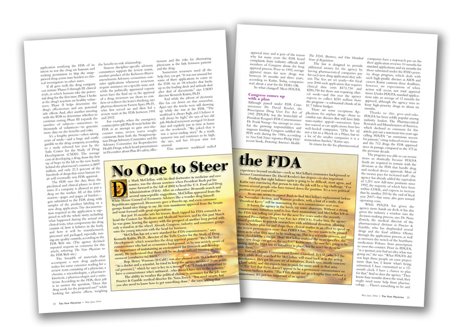 The New Physician, FDA Drug Approvals, inside pages