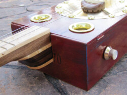 Created red distressed finish on plain wooden box