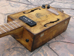 Aged the plain wooden box with paint and stains