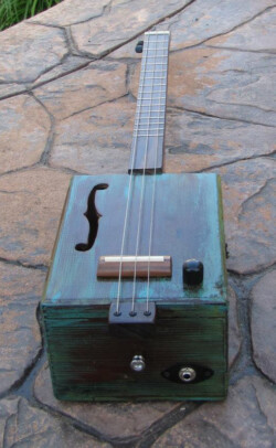 Wanted to contrast woods used in neck, so created distressed turquoise and stain