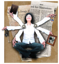 Yoga, balance for med students illustration